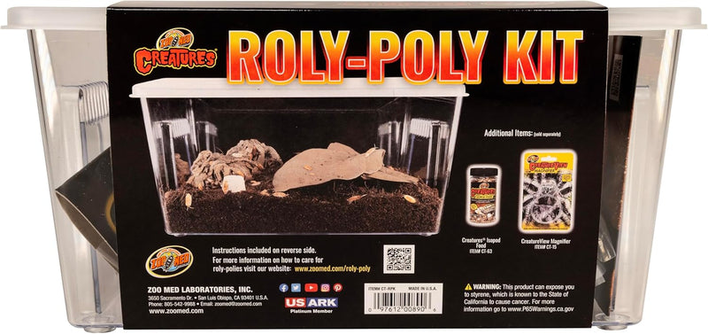 Zoo Med Creatures Roly Poly Isopod Habitat Kit 10.25Inx5Inx5.75in.