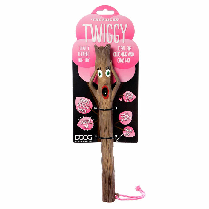 DOOG Stick Family Dog Toys Twiggy Wife Brown 11.02" x 0.98" x 0.98"