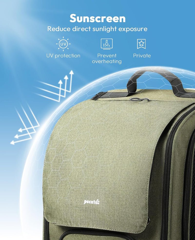 Pecute Cat Backpack Carrier, Large Space Cat Bubble Backpack, Ergonomic, Green