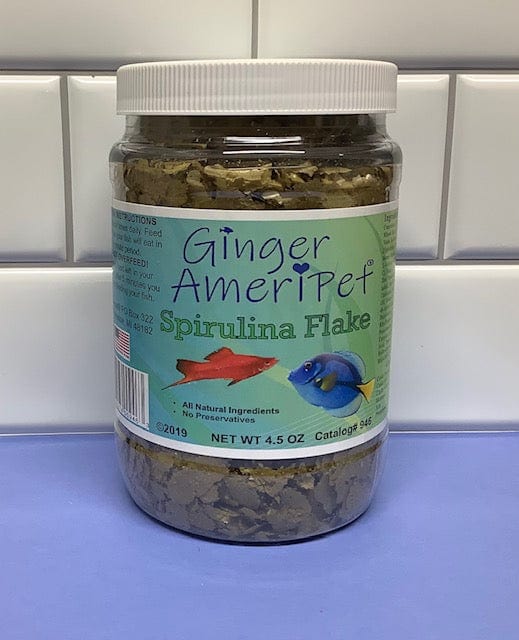 Aquarium Fish Food - Spirulina Flakes -  4.5 oz