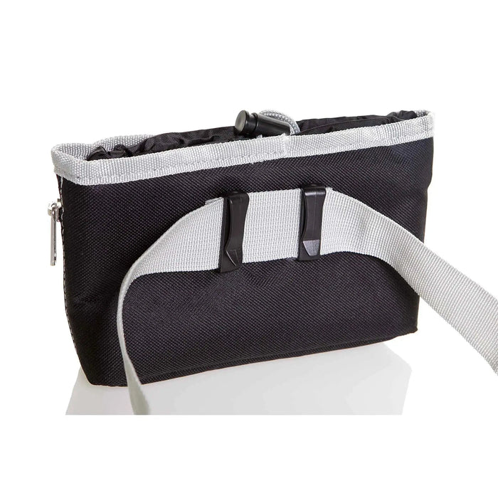 Bolsa grande de golosinas y entrenamiento DOOG, negra y gris, 8" x 8" x 5"