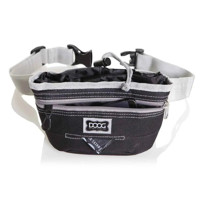 Bolsa grande de golosinas y entrenamiento DOOG, negra y gris, 8" x 8" x 5"