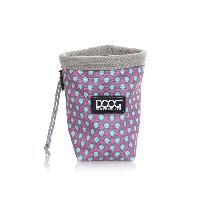 Bolsa pequeña de golosinas y entrenamiento DOOG en forma de lágrima, rosa, 4,5 x 4,5 x 5,5 pulgadas