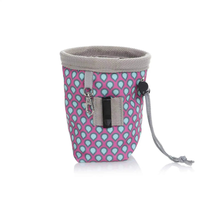 Bolsa pequeña de golosinas y entrenamiento DOOG en forma de lágrima, rosa, 4,5 x 4,5 x 5,5 pulgadas