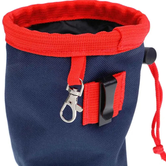 Bolsa pequeña de golosinas y entrenamiento DOOG azul marino/rojo de 4,5" x 4,5" x 5,5"