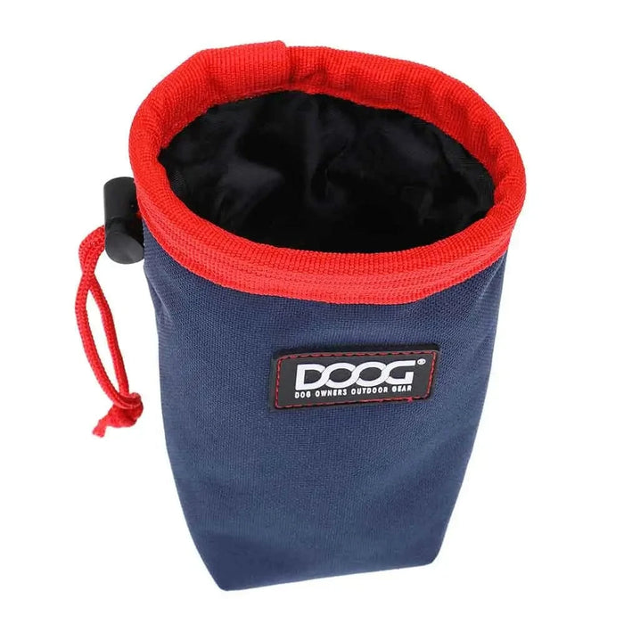 Bolsa pequeña de golosinas y entrenamiento DOOG azul marino/rojo de 4,5" x 4,5" x 5,5"