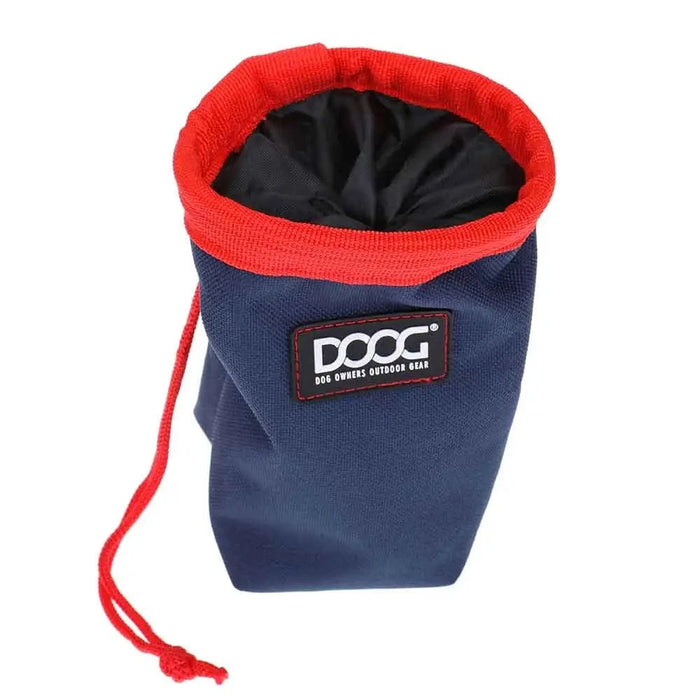 Bolsa pequeña de golosinas y entrenamiento DOOG azul marino/rojo de 4,5" x 4,5" x 5,5"