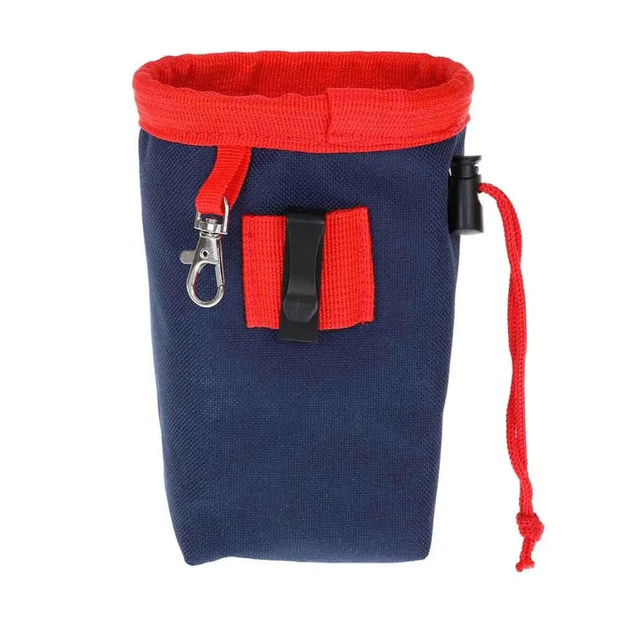 Bolsa pequeña de golosinas y entrenamiento DOOG azul marino/rojo de 4,5" x 4,5" x 5,5"