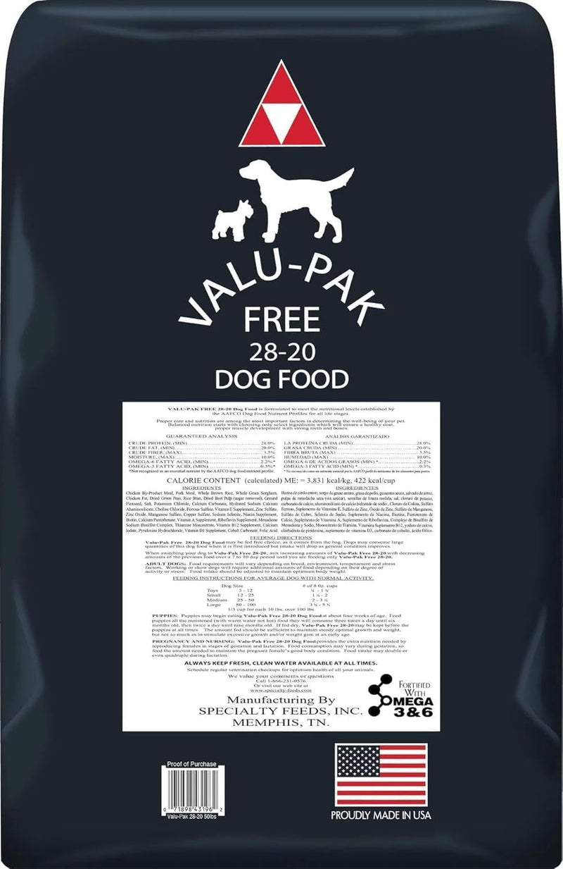 Valu Pak Free 28/20 No corn Dog Food #50