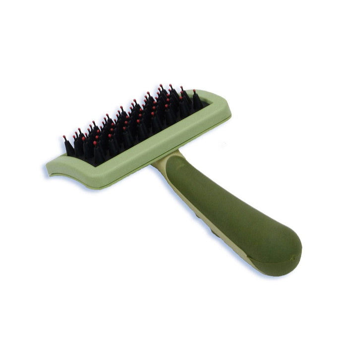 Coastal Pet Products Safari Nylon Coated Tip Dog Brush for Shorthaired Breeds Green 6.75" x 4" x 1"