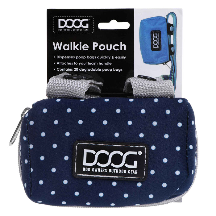 Estuche para walkie talkie DOOG con lunares azul marino y blancos de 4,73" x 1,58" x 3,94"