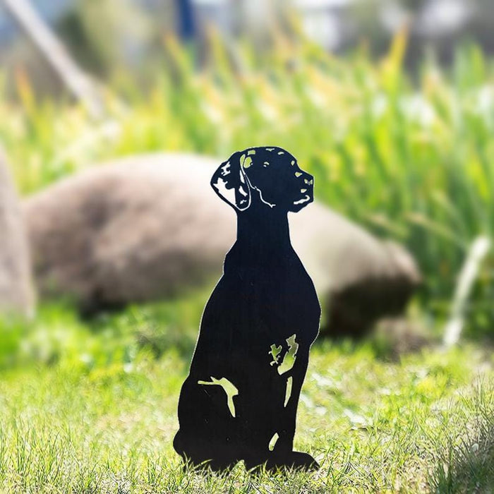 Adorno de jardín con silueta de perro de metal. EL ENVÍO ESTÁ INCLUIDO EN EL PRECIO DE ESTE PRODUCTO.