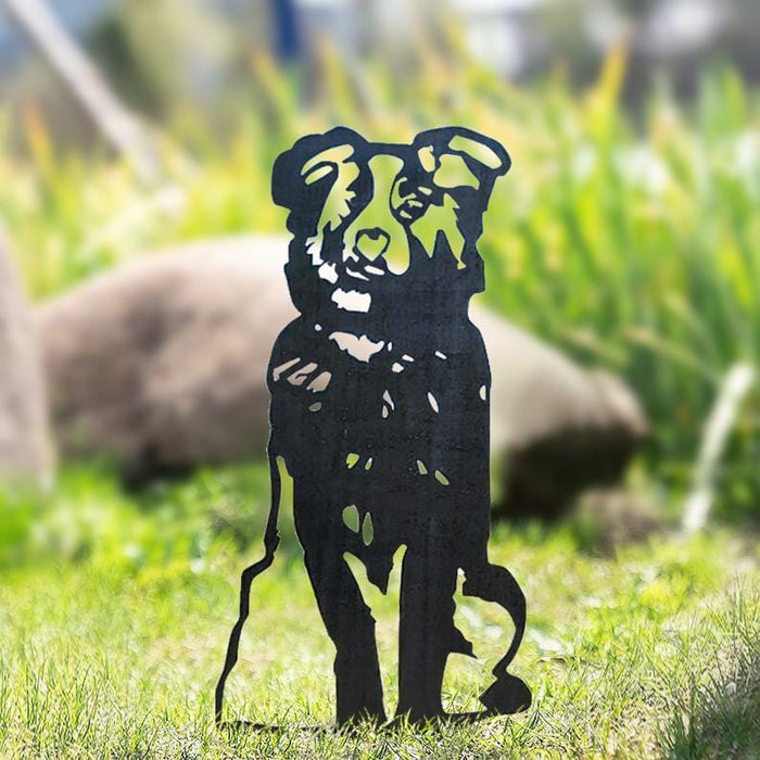 Adorno de jardín con silueta de perro de metal. EL ENVÍO ESTÁ INCLUIDO EN EL PRECIO DE ESTE PRODUCTO.