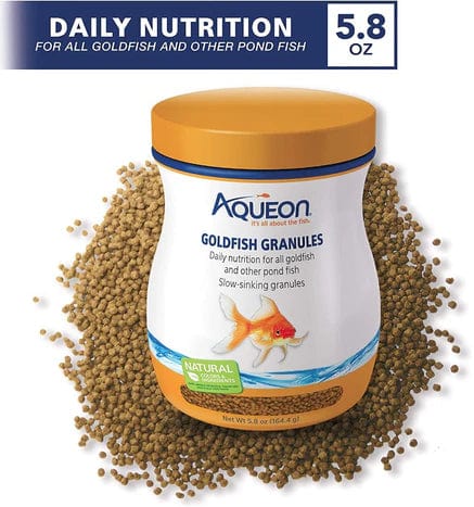 Aqueon Goldfish Granules Slow Sinking Fish Food Daily Nutrition for All Goldfish and Other Pond Fish