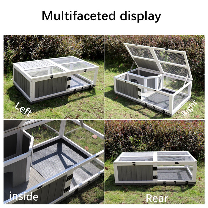 Outdoor Wooden Reptile Cage With Resting Area And Water Play Area - Free Shipping