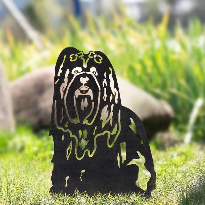 Adorno de jardín con silueta de perro de metal. EL ENVÍO ESTÁ INCLUIDO EN EL PRECIO DE ESTE PRODUCTO.