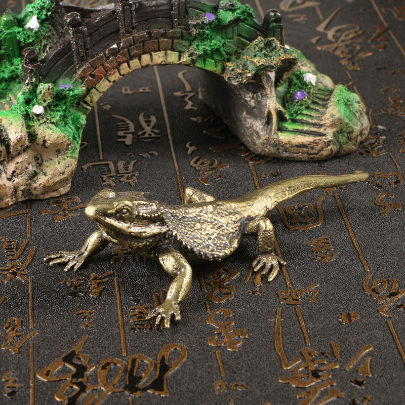 Brass Bearded Dragon  Figurine