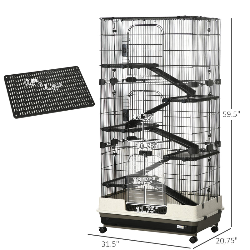 6-tier Platform Rolling Small Animal Cage with a Large Living Space - Ideal for Chinchilla - Ferret - and many more
