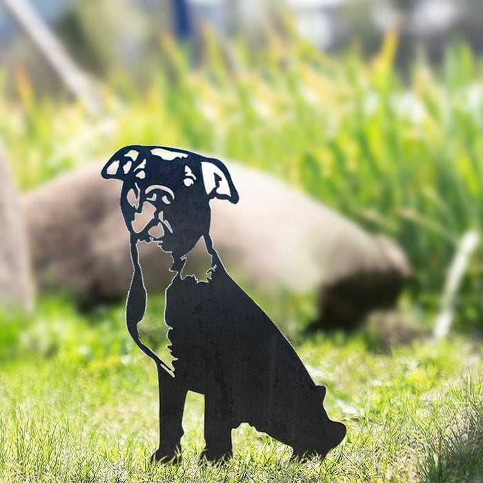 Adorno de jardín con silueta de perro de metal. EL ENVÍO ESTÁ INCLUIDO EN EL PRECIO DE ESTE PRODUCTO.