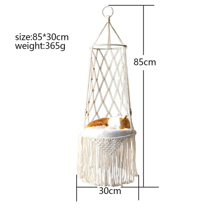 Macrame Hanging Cat Hammock - Swing - SHIPPING IS INCLUDED IN THE PRICE OF THIS PRODUCT