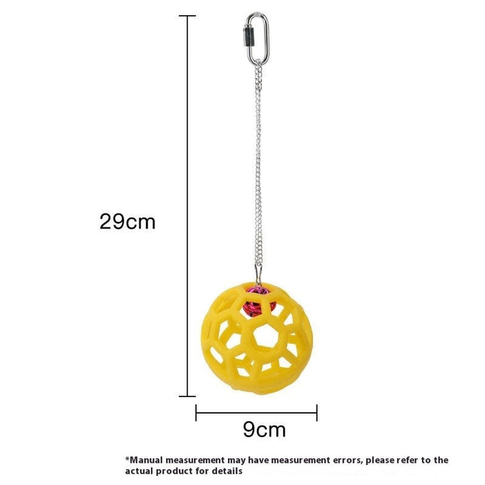 Juguete para pájaros con forma de bola y campana colgante para loros. EL ENVÍO ESTÁ INCLUIDO EN EL PRECIO DE ESTE PRODUCTO