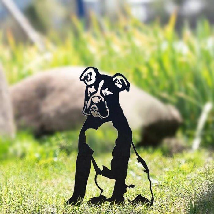 Adorno de jardín con silueta de perro de metal. EL ENVÍO ESTÁ INCLUIDO EN EL PRECIO DE ESTE PRODUCTO.