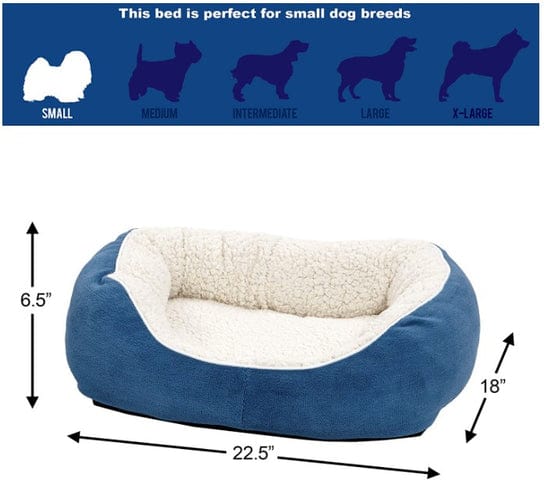 MidWest Quiet Time Boutique Cuddle Bed for Dogs Blue