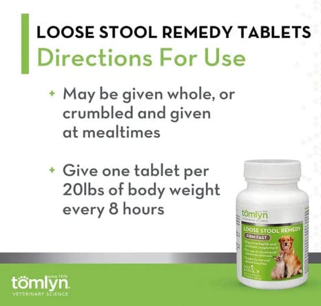 Tomlyn Firm Fast Loose Stool Remedy Supplement Tablet for Dogs and Cats