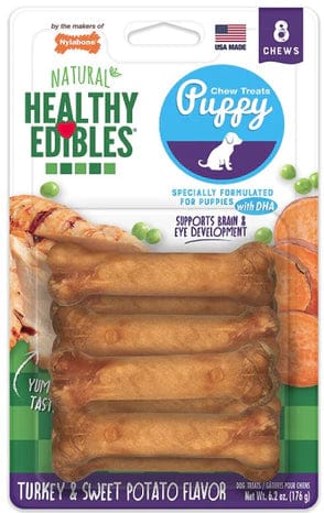 Nylabone Natural Healthy Edibles Puppy Turkey and Sweet Potato Puppy Chew Treats Petite