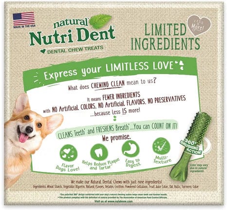 Nylabone Natural Nutri Dent Fresh Breath Limited Ingredients Medium Dog Chews