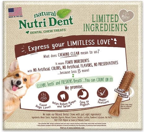 Nylabone Natural Nutri Dent Filet Mignon Limited Ingredients Mini Dog Chews