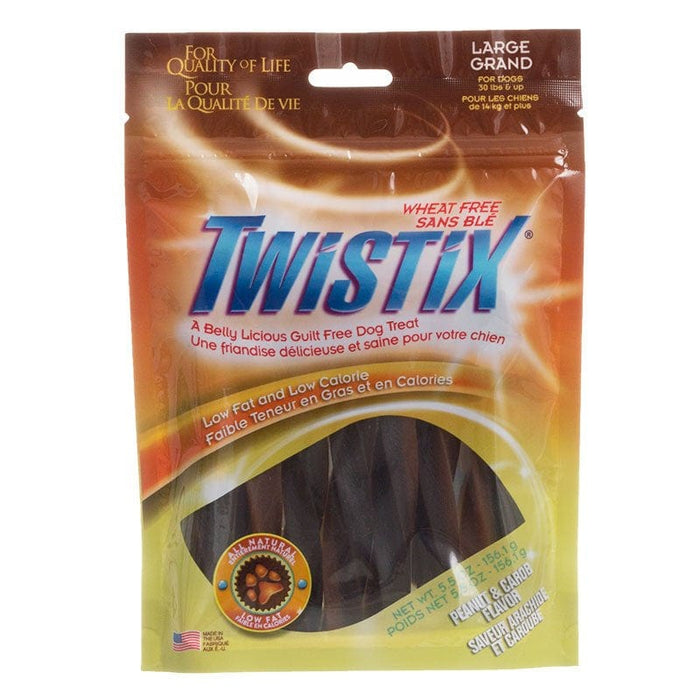 Twistix Peanut and Carob Flavor Dog Treats Large