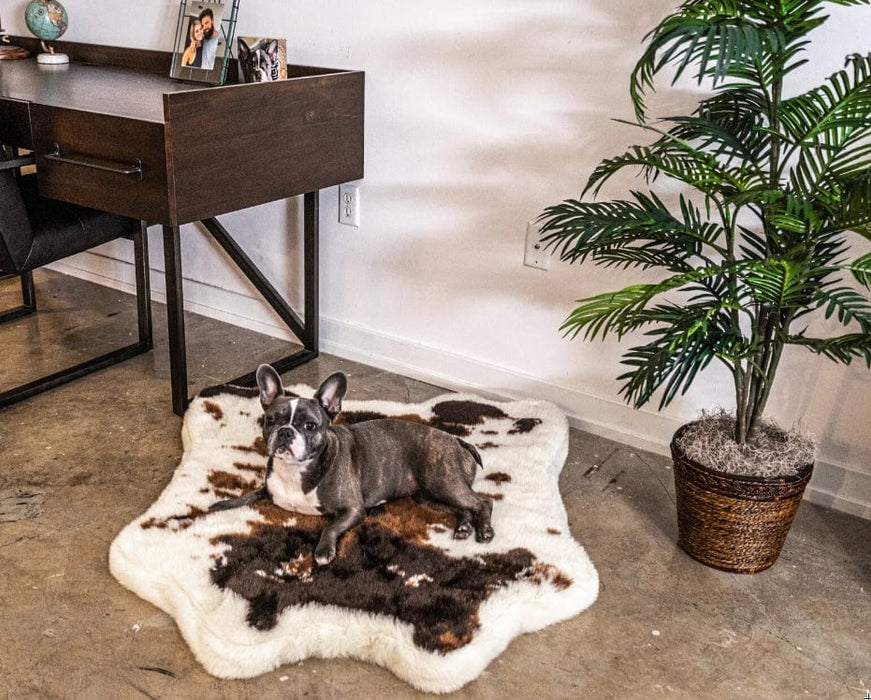 Paw Puprug Animal Print Memory Foam Dog Bed Brown Faux Cowhide