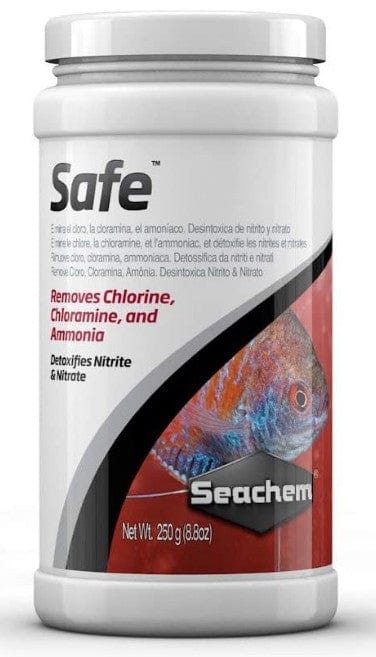 Seachem Safe Removes Chlorine, Chloramine, Ammonia, Destoxifies Nitrite and Nitrate in Aquariums